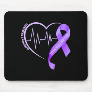 Memories alzheimer’s awareness purple ribbon mouse pad