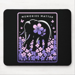 Memories Alzheimers Awareness Purple Elephant Mouse Pad