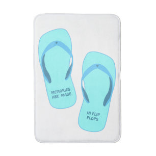 Memories are made in flip flops, summer design bath mat