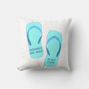 Memories are made in flip flops, summer design  cushion