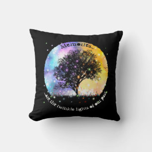 Memories are twinkle lights trees with lights cushion