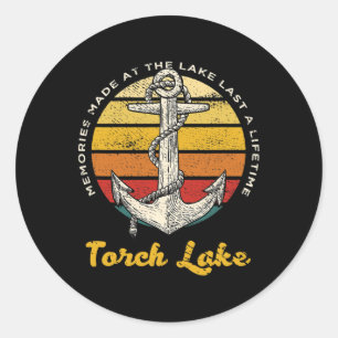 Memories At Torch Lake Last A Lifetime Camping Vac Classic Round Sticker