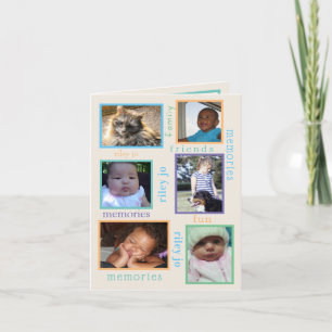 Memories Colourful 6 Photo Any Occasion Thank You Card