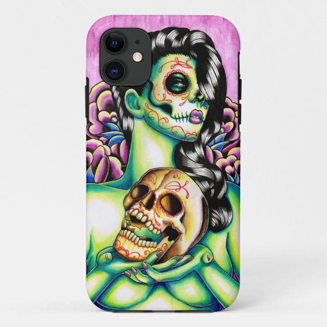 Memories Day of the Dead Sugar Skull Girl Case-Mate iPhone Case (Back)