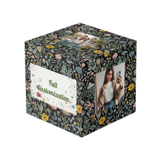 Memories in Bloom: Fully Customisable  Cube (Front Angled)