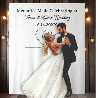 Memories Made at  Wedding Backdrop Photo Prop Tapestry