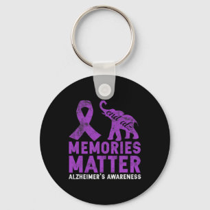 Memories Matter Alzheimer  - Purple Elephant  Key Ring