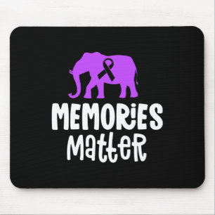 Memories Matter Alzheimer Purple Ribbon Awareness Mouse Pad