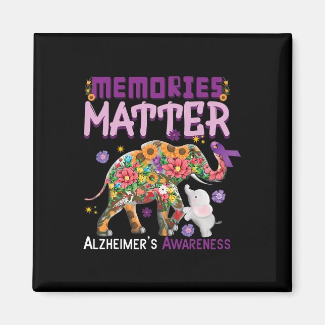 Memories Matter Elephant Alzheimer Alzheimers Awar Magnet (Front)