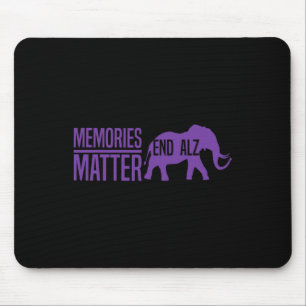 Memories Matter Purple Elephant and text Alzheime Mouse Pad