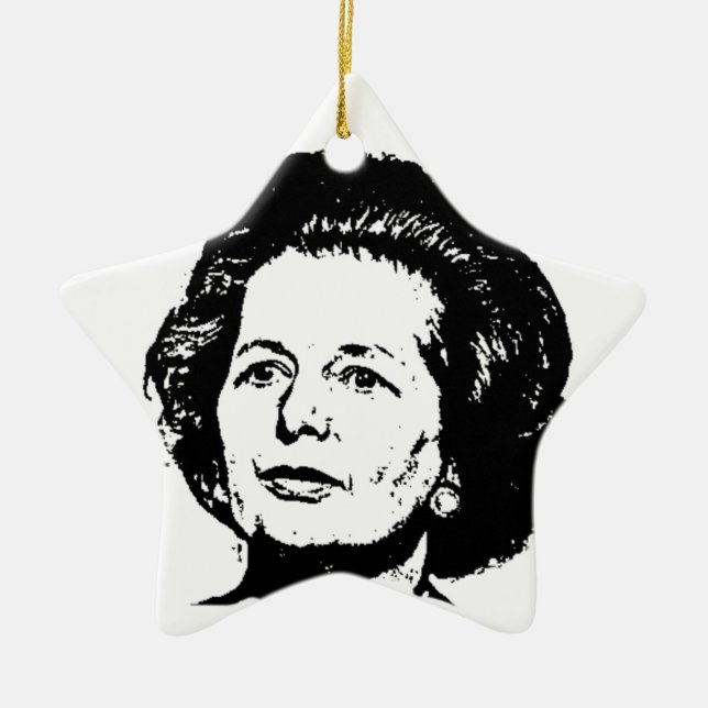 Memories of Margaret Thatcher Ceramic Tree Decoration (Front)