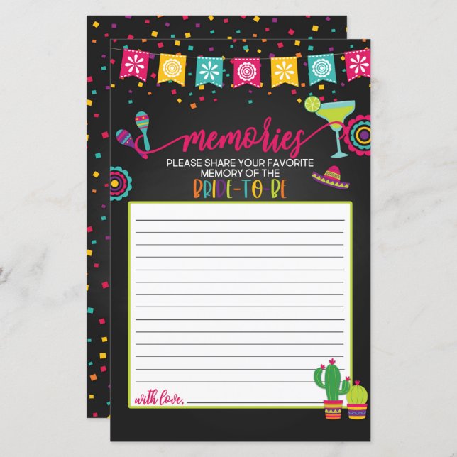 Memories of the Bride to Be - Fiesta (Front/Back)