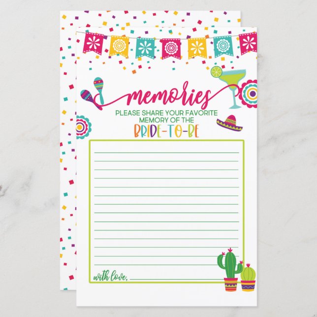 Memories of the Bride to Be - Fiesta WH (Front/Back)