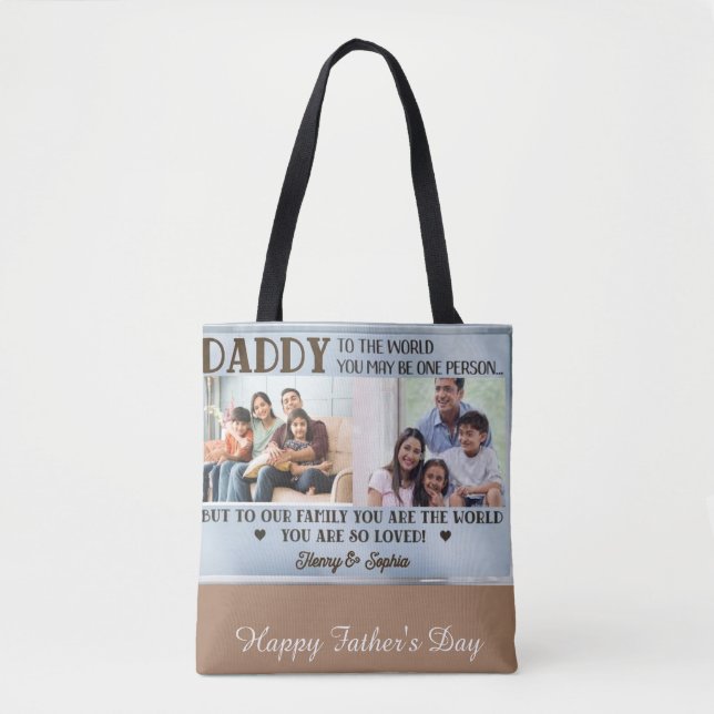Memories on the Move: Happy Father's Day Custom Co Tote Bag (Front)