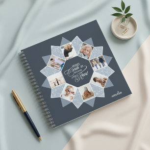 Memories Photo Collage Dusty Blue ID1016 Notebook
