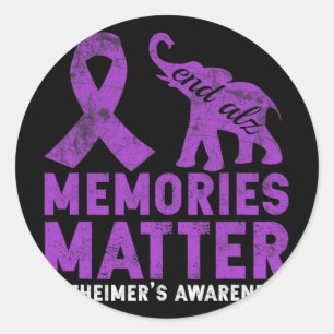 Memories Problem Heimerheimer - Purple Elephant  Classic Round Sticker