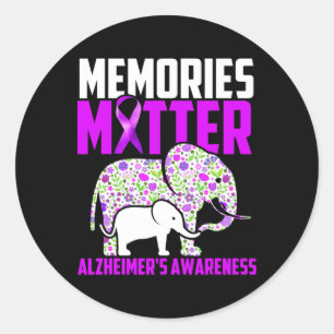 Memories Problem Heimerheimer´s Awareness Elephant Classic Round Sticker