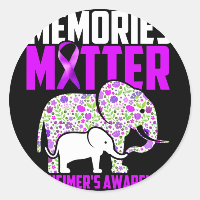 Memories Problem Heimerheimer´s Awareness Elephant Classic Round Sticker (Front)