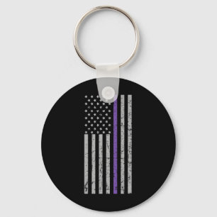 Memories Problem Heimerheimer Usa Flag Purple Stri Key Ring
