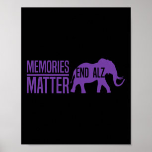 Memories Problem Purple Elephant And Text Heimerhe Poster