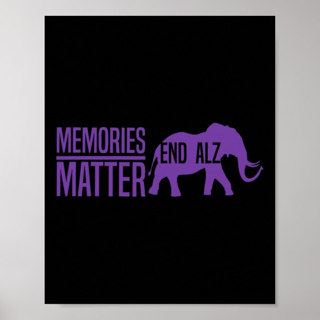 Memories Problem Purple Elephant And Text Heimerhe Poster (Front)