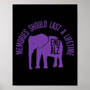 Memories Problem Purple Elephant And Text Heimerhe Poster
