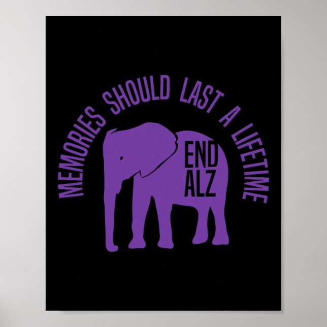 Memories Problem Purple Elephant And Text Heimerhe Poster (Front)
