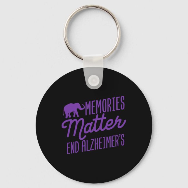 Memories Problem Purple Elephant  Key Ring (Front)