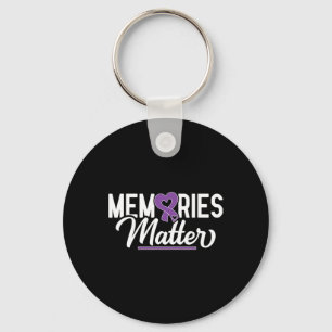 Memories Problem Purple Ribbon Dementia Warrior Key Ring