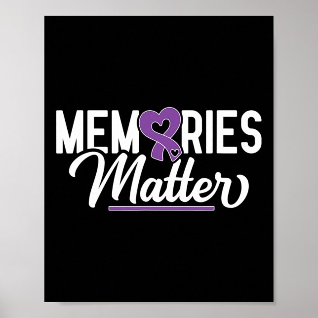 Memories Problem Purple Ribbon Dementia Warrior  Poster (Front)
