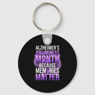 Memories purple ribbon alzheimer’s awareness month key ring