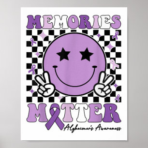 Memories Purple Ribbon Heimers Awareness _1 Poster