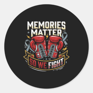 Memories so we fight boxing parkinson's awareness  classic round sticker