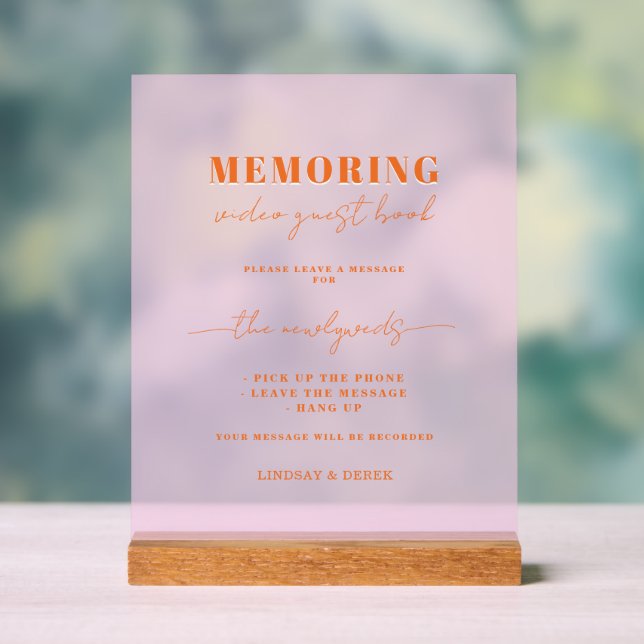 Memoring Guest Book Message Sign (Neutral)