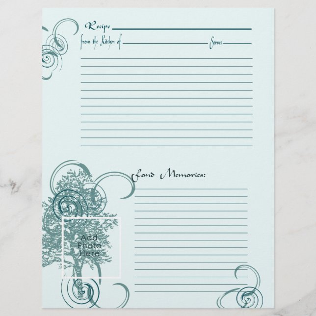 Memory and Recipe Page (Front)