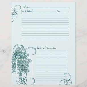 Memory and Recipe Page Custom Letterhead