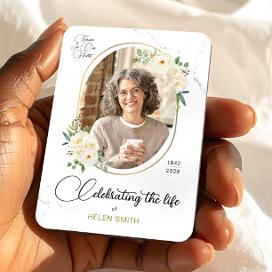Memory Floral Elegant Photo, Celebration of Life  Magnet