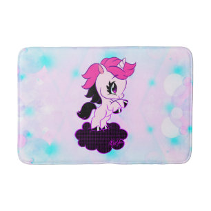Memory Foam Cute Unicorn Medium Bath Mat 20” x 3
