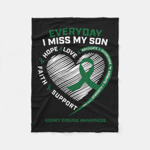 Memory Gifts Miss My Son Kidney Disease Awareness Fleece Blanket