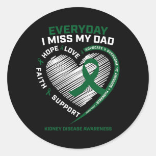 Memory I Miss My Dad Kidney Disease Awareness Gift Classic Round Sticker