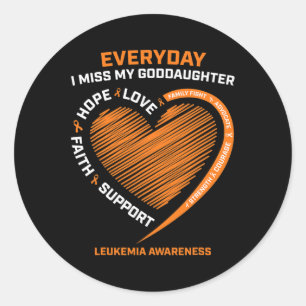 Memory In Remembrance Goddaughter Leukaemia Awaren Classic Round Sticker