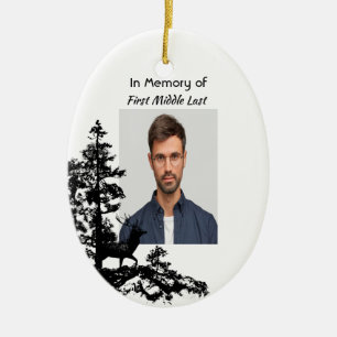 Memory Keepsake Masculine Stag Deer Ceramic Tree Decoration