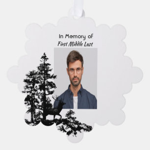 Memory Keepsake Masculine Stag Deer Tree Decoration Card
