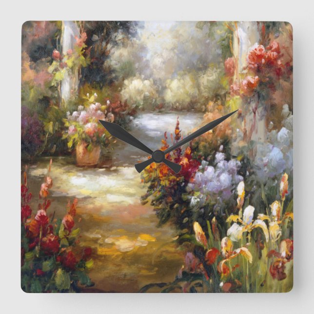 Memory Lane I Square Wall Clock (Front)