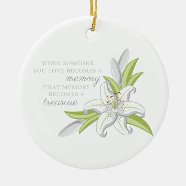 Memory Lily Ceramic Tree Decoration (Front)