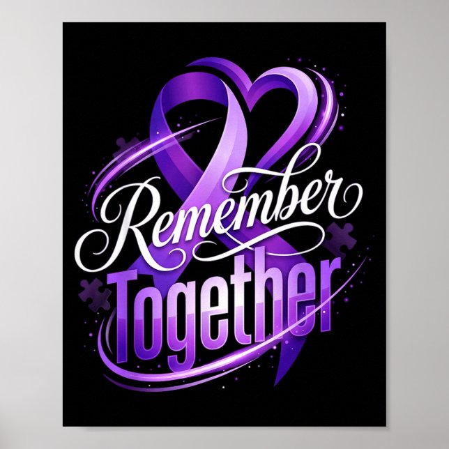 Memory loss alzheimer awareness month remember poster (Front)