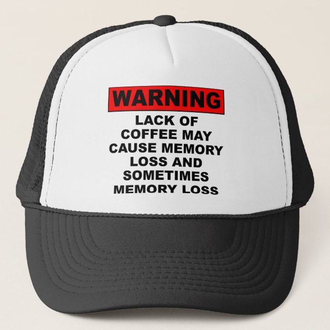 Memory Loss Funny Coffee Ball Cap Hat (Front)