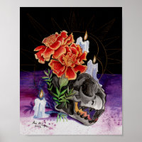 Memory Maps Autumn Vibes Kitty skull painting