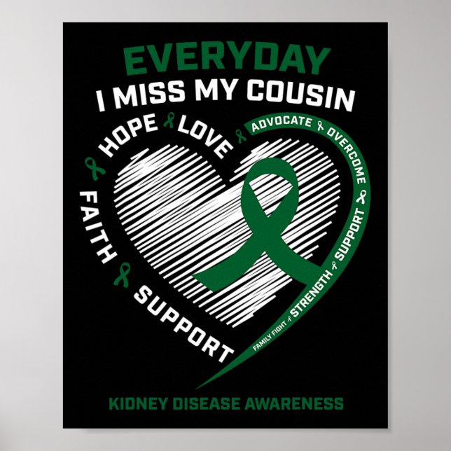 Memory Miss My Cousin Kidney Disease Awareness Gif Poster (Front)