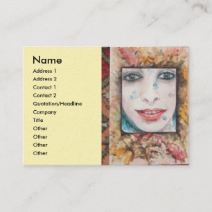 MEMORY OF AUTUMN WITH LEAVES AND DROPS OF WATER BUSINESS CARD